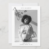 Het is een Girl Photo Script Baby shower Kaart (Voorkant)
