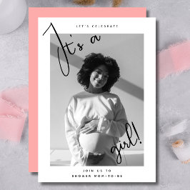 Het is een Girl Photo Script Baby shower Kaart