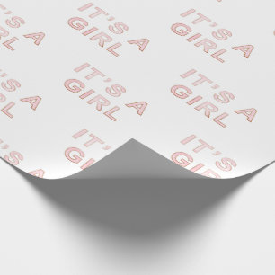 Het is een Girl Pink-Baby Cadeaupapier