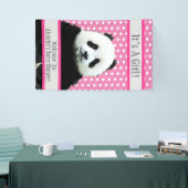 Het is een Girl Pink Baby shower Panda Beer Cute Spandoek (Beurs)