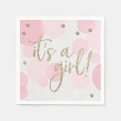 Het is een Girl Pink Baby shower Paper Napkin Servet (Voorkant)