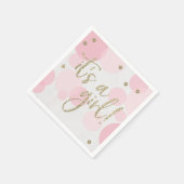 Het is een Girl Pink Baby shower Paper Napkin Servet (Hoek)