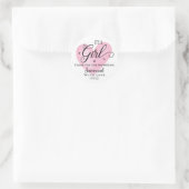 Het is een Girl Pink Baby shower Sticker (Tas)