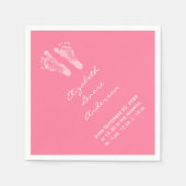 Het is een Girl Pink Baby Voetprint Aankondiging g Servetten (Voorkant)