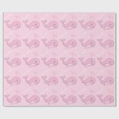 Het is een Girl Pink Baby Whales Cadeaupapier (Vlak)