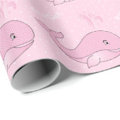 Het is een Girl Pink Baby Whales Cadeaupapier (Rol Hoek)