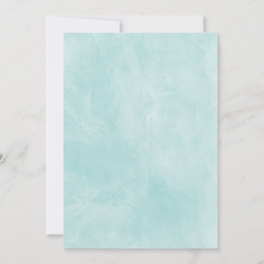 Het is een Girl Pink Blauwgroen Gold Waterverf Bab Kaart (Achterkant)