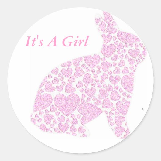 Het is een Girl Pink Bunny Stickers (Voorkant)