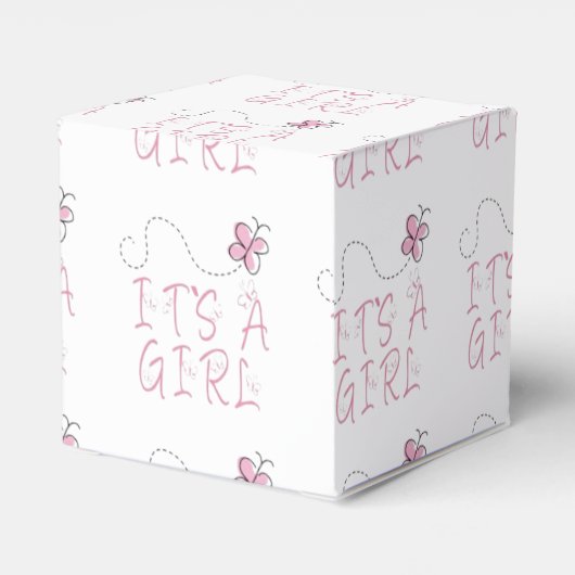 Het is een Girl Pink Butterfly Bedankdoosjes (Achterkant)