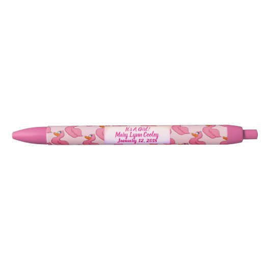 Het is een Girl Pink Duck Pens Zwarte Inkt Pen (Voorkant)