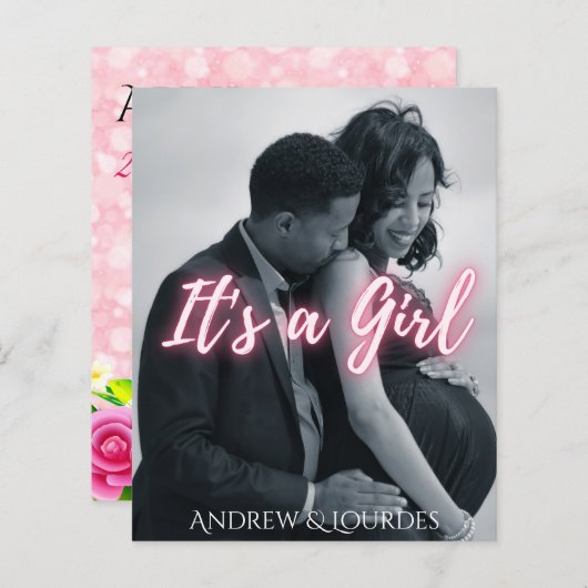 Het is een Girl Pink Elegant Foto (Voorkant / Achterkant)