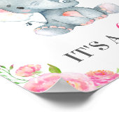 Het is een Girl Pink Elephant Girl Shower Poster (Hoek)