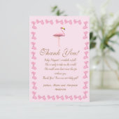 Het is een Girl Pink Flamingo Baby shower Dank je Bedankkaart (Staand voorkant)
