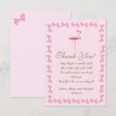 Het is een Girl Pink Flamingo Baby shower Dank je Bedankkaart (Voorkant / Achterkant)