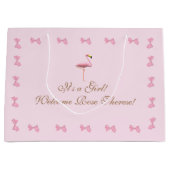 Het is een Girl Pink Flamingo Baby shower Groot Cadeauzakje (Voorkant)