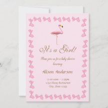 Het is een Girl Pink Flamingo Baby shower
