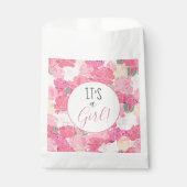 Het is een Girl Pink Floral Pattern Baby shower Bedankzakje (Voorkant)