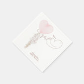 Het is een Girl Pink Heart Ballon Baby shower Servet (Hoek)
