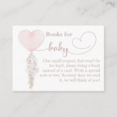 Het is een Girl Pink Heart Balloon Baby shower boe Informatiekaartje (Voorkant)