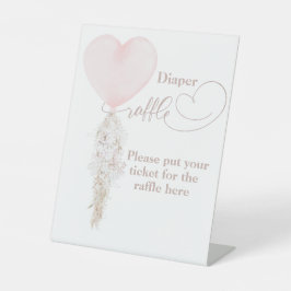 Het is een Girl Pink Heart Balloon Baby shower dia Reclamebord Met Voetstuk