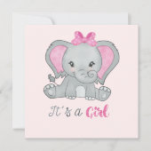 Het is een 'Girl Pink Photo Elephant Birth Announc (Voorkant)