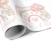 Het is een Girl Pink Rainbow-Baby shower Cadeaupapier (Rol Hoek)