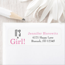 Het is een Girl Pink Return Address Labels