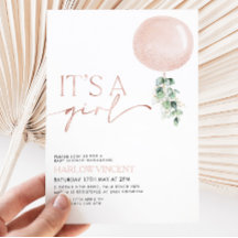 Het is een Girl Pink Rose Gold Baby shower