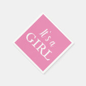 Het is een Girl Pink Script Baby Girl Baby shower Servet (Hoek)