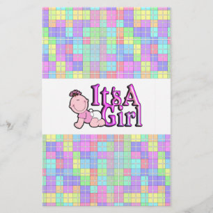 Het is een Girl Pink Text met Baby Bar Wrapper