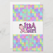 Het is een Girl Pink Text met Baby Bar Wrapper (Voorkant / Achterkant)