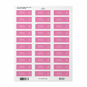 Het is een Girl Pink Typography Baby shower Addres Etiket (Full Sheet)