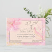 Het is een Girl Pink Waterverf Floral Baby shower Kaart (Staand voorkant)
