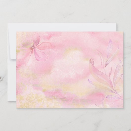 Het is een Girl Pink Waterverf Floral Baby shower Kaart (Achterkant)