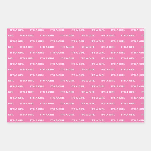 Het is een Girl Pink Wrapping Paper Sheets (Voorkant)