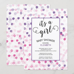 Het is een 'Girl Polka Dot Girls Baby shower Invit Kaart