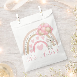 Het is een Girl Rainbow Pink Baby shower Bedankzakje