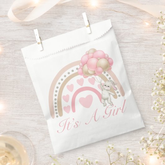 Het is een Girl Rainbow Pink Baby shower Bedankzakje (Geknipt)