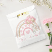 Het is een Girl Rainbow Pink Baby shower Bedankzakje (Gezegeld)
