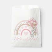 Het is een Girl Rainbow Pink Baby shower Bedankzakje (Voorkant)