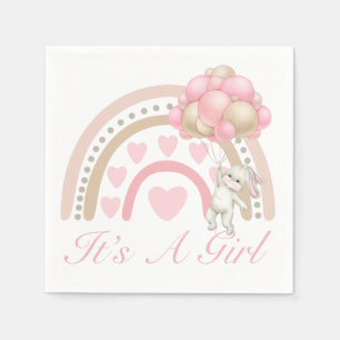 Het is een Girl Rainbow Pink Baby shower Servet