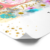 * Het is een GIRL Retro Hippie Baby shower Poster (Hoek)