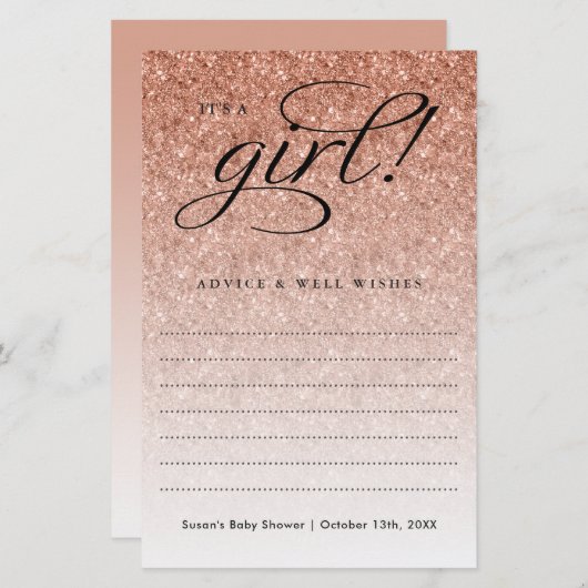 Het is een Girl Roos Gold Ombre Glitter Advice, wi (Voorkant / Achterkant)