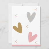 Het is een GIRL roze hart Modern Eenvoudig Baby sh Kaart (Achterkant)