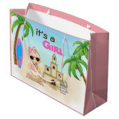 Het is een Girl Sandcastle Surfboard Baby shower Groot Cadeauzakje (Achterkant Gekanteld)