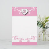 Het is een Girl Scrapbooking Briefpapier (Staand voorkant)