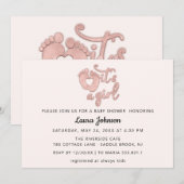 Het is een Girl Script New Baby Roos Feet Heart Bl Kaart (Voorkant / Achterkant)