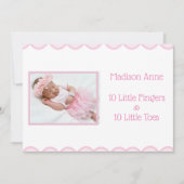 Het is een Girl Script Photo Girly Pink Birth Aankondiging (Voorkant)