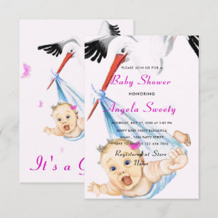 Het is een Girl Shower Invitation Stork die Baby v