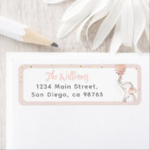 Het is een Girl Simple Elephant & Balloon Baby sho Etiket (Insitu)